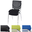 Lot de 2 chaises de conférence / visiteur T401, empilable ~ siège bleu, pieds chromés