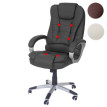 Fauteuil de bureau pro Blackborn, chaise de massage, fauteuil directorial, similicuir ~ noir