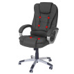 Fauteuil de bureau pro Blackborn, chaise de massage, fauteuil directorial, similicuir ~ noir