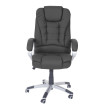 Fauteuil de bureau pro Blackborn, chaise de massage, fauteuil directorial, similicuir ~ noir