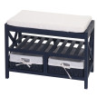 Étagère à chaussures, banquette 45x65x34cm, style shabby, vintage ~ bleu