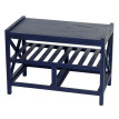 Étagère à chaussures, banquette 45x65x34cm, style shabby, vintage ~ bleu