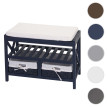 Étagère à chaussures, banquette 45x65x34cm, style shabby, vintage ~ bleu
