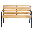 Banc de jardin Granada II, banc en bois avec accoudoir, bois dur en eucalyptus 81x122x59cm