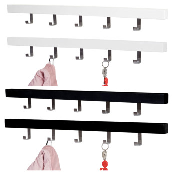 2x garde-robe murale Almelo, liston de garde-robe, vestiaire, bois de pin, 72cm ~ noir