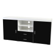 Commode Portland, buffet, table basse, poli fin, 160x80x40cm ~ noir