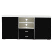 Commode Portland, buffet, table basse, poli fin, 160x80x40cm ~ noir