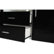 Commode Portland, buffet, table basse, poli fin, 160x80x40cm ~ noir