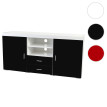 Commode Portland, buffet, table basse, poli fin, 160x80x40cm ~ noir