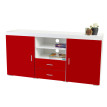 Commode Portland, buffet, bahut, poli fin 160x80x40cm ~ rouge
