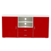 Commode Portland, buffet, bahut, poli fin 160x80x40cm ~ rouge