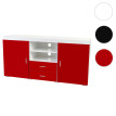 Commode Portland, buffet, bahut, poli fin 160x80x40cm ~ rouge