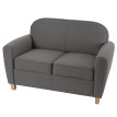 Canapé 2 places Malmö T377, fauteuil rembourré de salon, rétro, design des années 50 ~ gris foncé, t