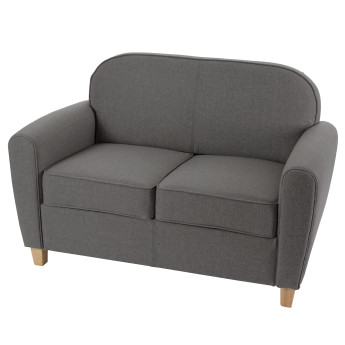 Canapé 2 places Malmö T377, fauteuil rembourré de salon, rétro, design des années 50 ~ gris foncé, t
