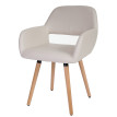 6x chaise de salle à manger Altena II, fauteuil, design rétro des années 50 ~ similicuir, crème