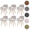 6x chaise de salle à manger Altena II, fauteuil, design rétro des années 50 ~ similicuir, crème