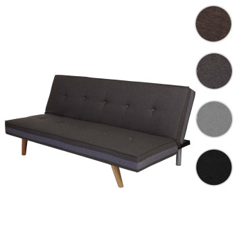 Canapé 3 places Herstal, sofa, canapé-lit, lit d'ami ~ tissu, marron