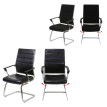 2x chaise de conférence Salamanca, chaise visiteurs cantilever, pitovant ~ similicuir noir