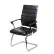2x chaise de conférence Salamanca, chaise visiteurs cantilever, pitovant ~ similicuir noir