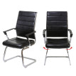 2x chaise de conférence Salamanca, chaise visiteurs cantilever, pitovant ~ similicuir noir