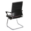 2x chaise de conférence Salamanca, chaise visiteurs cantilever, pitovant ~ similicuir noir