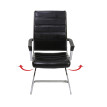 2x chaise de conférence Salamanca, chaise visiteurs cantilever, pitovant ~ similicuir noir