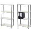 2x étagère Hempton, étagère indépendante de ménage / rack, chêne clair ~ 4 tablettes