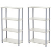 2x étagère Hempton, étagère indépendante de ménage / rack, chêne clair ~ 4 tablettes