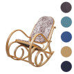Rocking-chair M41, fauteuil à bascule en bois, fauteuil de relaxation ~ jaquard, noir