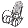 Rocking-chair M41, fauteuil à bascule en bois, fauteuil de relaxation ~ jaquard, noir