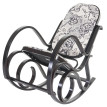 Rocking-chair M41, fauteuil à bascule en bois, fauteuil de relaxation ~ jaquard, noir
