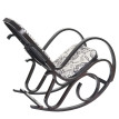 Rocking-chair M41, fauteuil à bascule en bois, fauteuil de relaxation ~ jaquard, noir