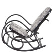 Rocking-chair M41, fauteuil à bascule en bois, fauteuil de relaxation ~ jaquard, noir