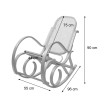 Rocking-chair M41, fauteuil à bascule en bois, fauteuil de relaxation ~ jaquard, noir