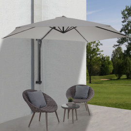Parasol de mur Casoria, parasol déporté pour balcon ou terrasse, 3m inclinable ~ sable
