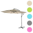 Parasol déporté semi-pro Acerra, protection contre le soleil, 3m inclinable ~ crème sans support