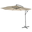 Parasol déporté semi-pro Acerra, protection contre le soleil, 3m inclinable ~ crème sans support