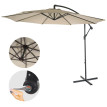 Parasol déporté semi-pro Acerra, protection contre le soleil, 3m inclinable ~ crème sans support