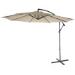 Parasol déporté semi-pro Acerra, protection contre le soleil, 3m inclinable ~ crème sans support