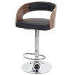 Tabouret de bar / chaise Sisak, style retro, bois ~ rembourrage noir
