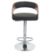 Tabouret de bar / chaise Sisak, style retro, bois ~ rembourrage noir