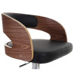 Tabouret de bar / chaise Sisak, style retro, bois ~ rembourrage noir