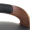 Tabouret de bar / chaise Sisak, style retro, bois ~ rembourrage noir