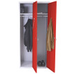 Vestiaire double Valberg T338, armoire métallique, 2 portes, 183x81x50cm selon ASR ~ rouge