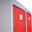 Vestiaire double Valberg T338, armoire métallique, 2 portes, 183x81x50cm selon ASR ~ rouge