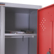 Vestiaire double Valberg T338, armoire métallique, 2 portes, 183x81x50cm selon ASR ~ rouge