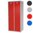 Vestiaire double Valberg T338, armoire métallique, 2 portes, 183x81x50cm selon ASR ~ rouge