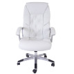 Fauteuil de bureau pro Trient XXL, charge 150kg, similicuir ~ blanc