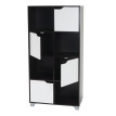 Armoire T365, étagère indépendante en bois, noisette, avec 4 boîtes pliables ~ multicolore