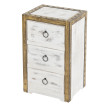 Commode Duran, commode à tiroirs, armoire, 3 tiroirs, style shabby, vintage 54x33x26cm ~ blanc